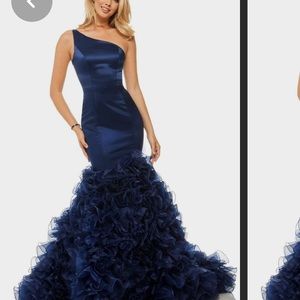 Sherri Hill Navy Prom Gown 52775
